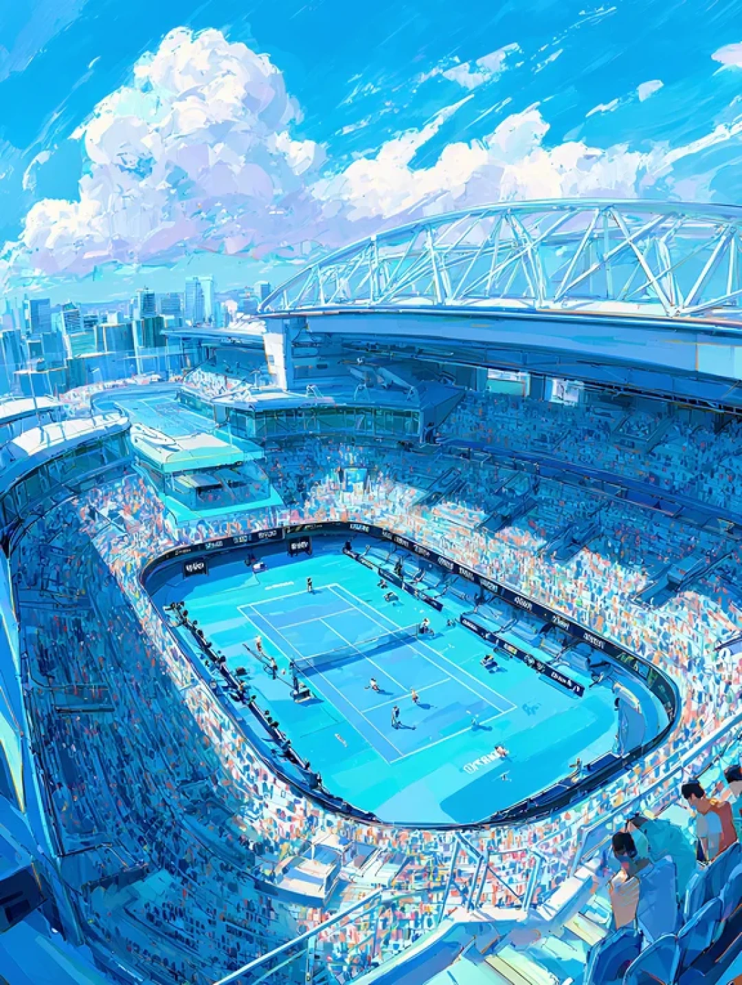 城市风景插画:罗德·拉沃尔球场|澳网