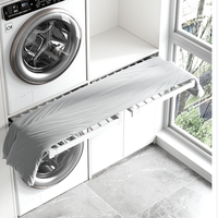 卡贝洗衣机隐形晾衣架｜抽拉设计解锁阳台新可能｜48灰色阻尼面板更耐用