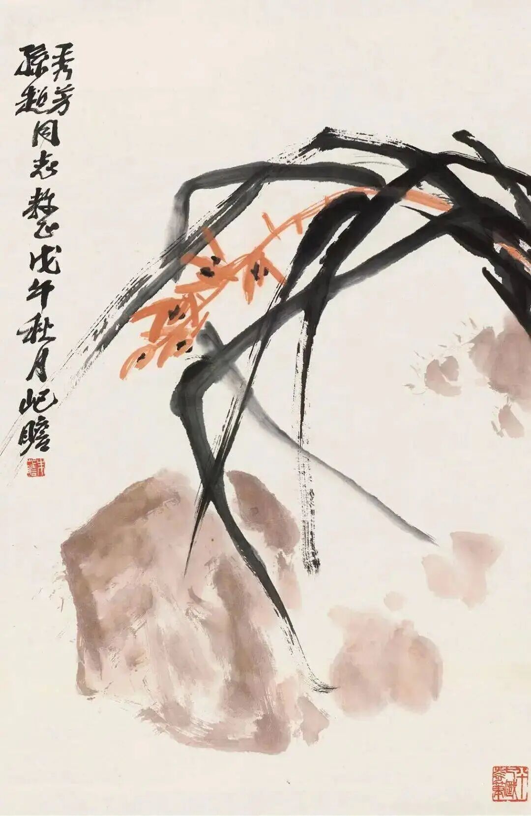 老寿星写兰，沉厚老辣