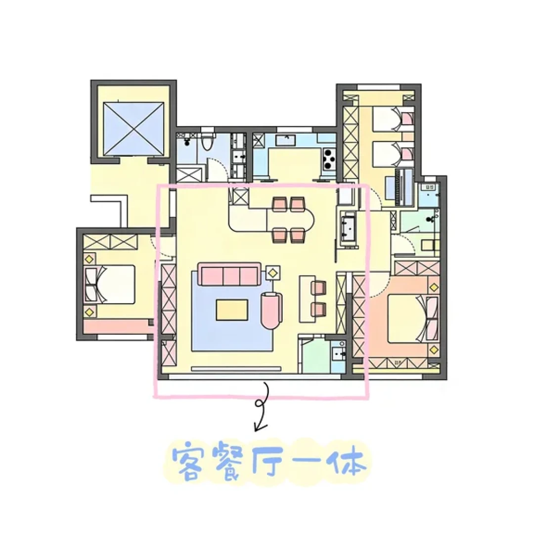 140平户型改造揭秘|4大亮点踩中居住刚需✨