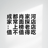 远行探店|2025成都面馆50强|肖家河家常面