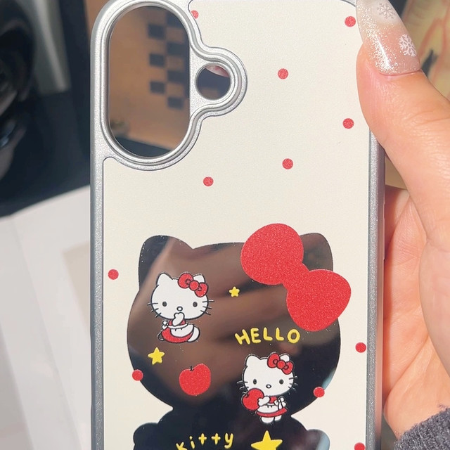 卡通镜面动物猫手机壳｜银边电镀巨显高级，多机型小众不撞款