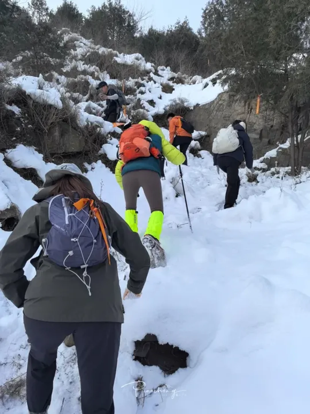 雪天的房山猫耳山徒步