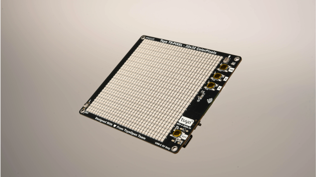 用 1024 颗 LED 点亮像素创意!涂鸦 T5 AI 像素屏方案,高密度·高兼容·全开源