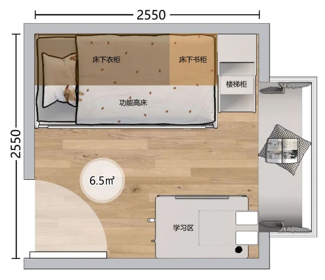「6㎡活力橙儿童房/41」:小空间里的成长魔法