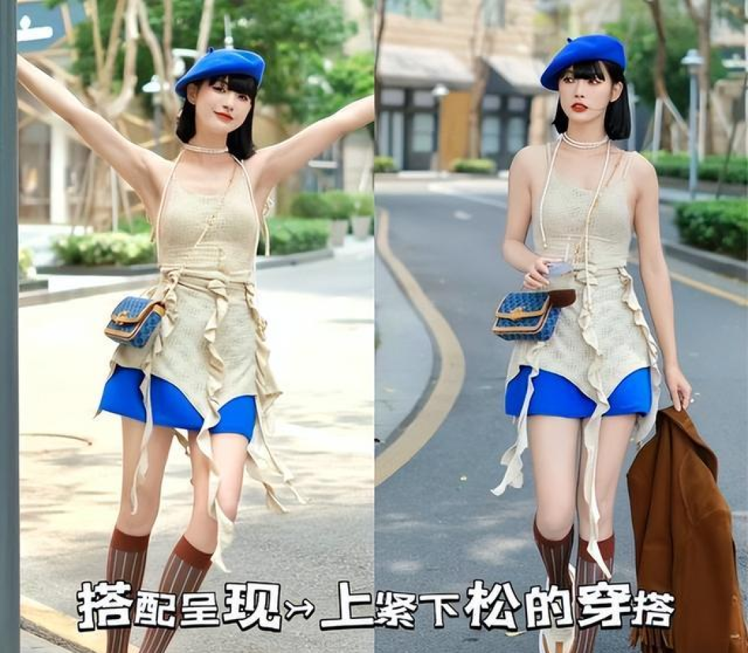 被杭州街拍惊艳了!满大街都是“吊带+短裤”,高级时髦显腿长