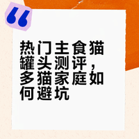 热门主食猫罐头实测！多猫家庭自用真实分享