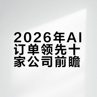 AI应用概念，2026年订单领先的10家公司！