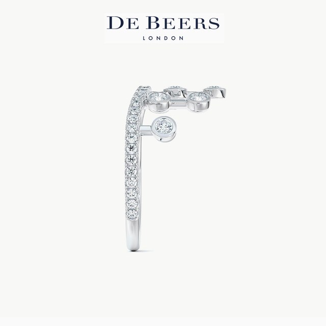 新年加冕 De Beers Dewdrop露珠铂金皇冠戒｜温柔显贵天花板
