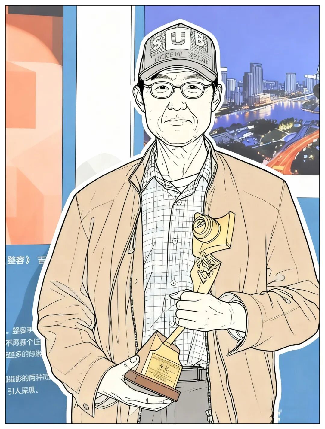 镜头入画  后期为笔