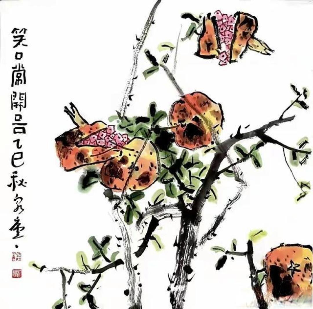 他把柿子画活了!大写意花鸟爆火网络,秘诀竟是“似与不似”