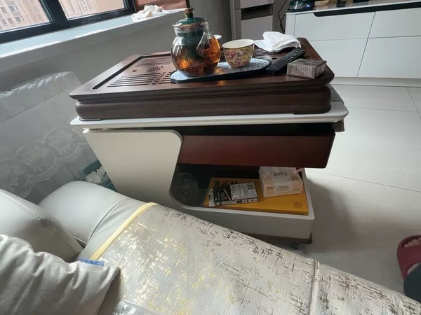 可移动边几多功能收纳边桌可升降岩板置物架