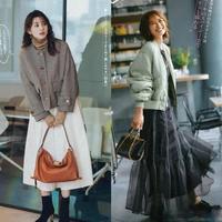 短外套+过膝裙，冬末初春这样穿，时髦又减龄