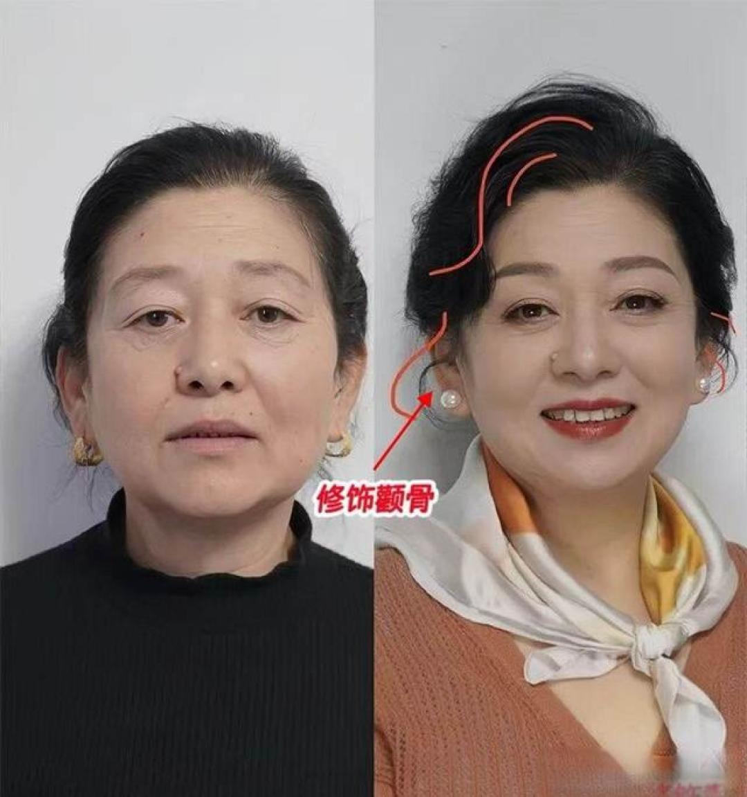 同样是50岁，“留刘海”和“扎发”哪个更减龄？看对比图就知道了