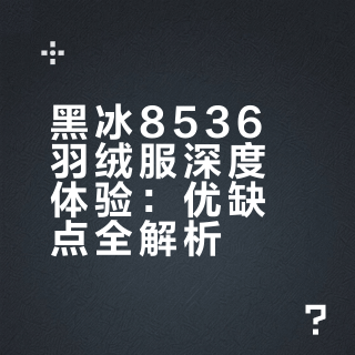 黑冰8536羽绒服深度体验：优缺点全解析