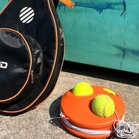 网球不是高端局了，百元解锁网球初体验，飞尔顿双拍练球套装上手