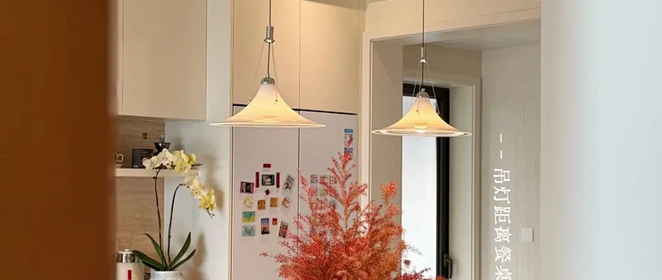 新家餐厅C位💡|从此爱上一屋两人三餐四季🥙_吊灯_什么值得买