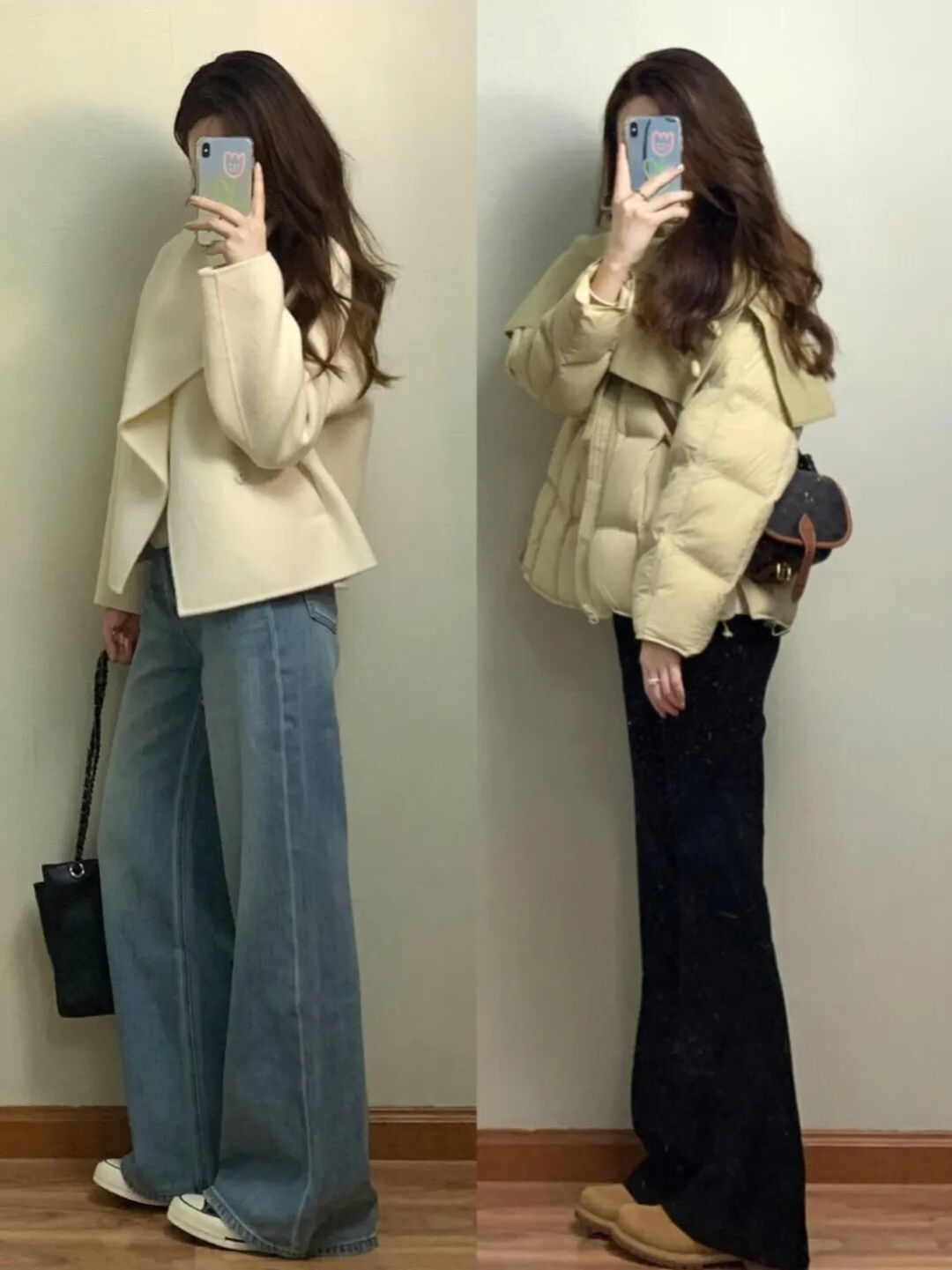 25-45+冬季专属穿搭,深灰长呢子大衣、羽绒服,休闲通勤都市风