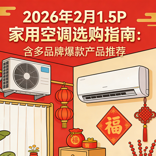 【年货节】2026年2月1.5P家用空调选购指南：含🔥爆款产品推荐