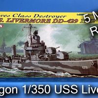 威龙 1/350 美国海军格立夫斯级DD-429"利弗莫尔"驱逐舰模型套件预览