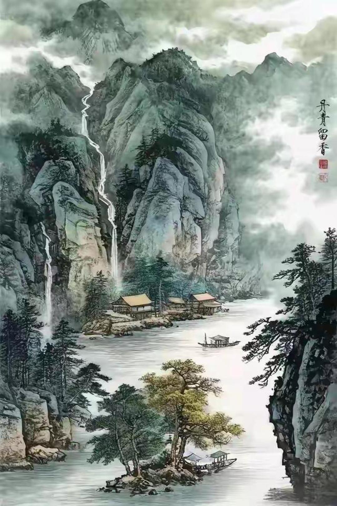 泼彩写心,山水入梦——国画写意彩墨山水的笔墨与意境