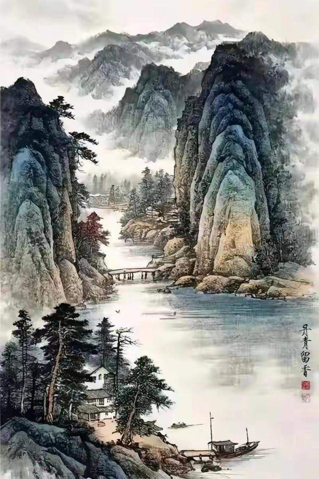 泼彩写心,山水入梦——国画写意彩墨山水的笔墨与意境