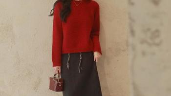 春季“红色”毛衣最受欢迎，搭配裙子与裤子，显气质又高级洋气