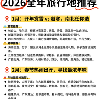 👶 2026年带娃旅行日历出炉！宝妈快收藏