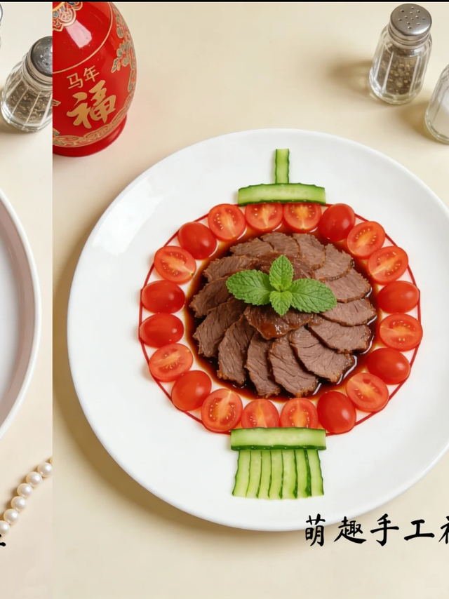 马年年夜饭灯笼拼盘，年味直接拉满