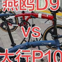 折叠车销冠对决。大行p10vs燕鸥d9。大行折叠车p10升级碳轮和tern折叠车d9升级碳轮