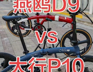 折叠车销冠对决。大行p10vs燕鸥d9。大行折叠车p10升级碳轮和tern折叠车d9升级碳轮