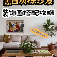 黑白灰棕色沙发怎么选装饰画？ #装饰画 #客厅装饰画 #沙发背景墙 #装饰画搭配 #挂画
