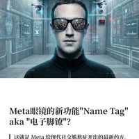 Meta眼镜的新功能Name Tag aka 电子脚镣？