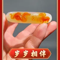 生肖羊蛇手镯，送给妻子的结婚25周年纪念日，成品喜欢吗？ #手镯 #俏色巧雕 #手艺人 #玉雕设计 #原创手作