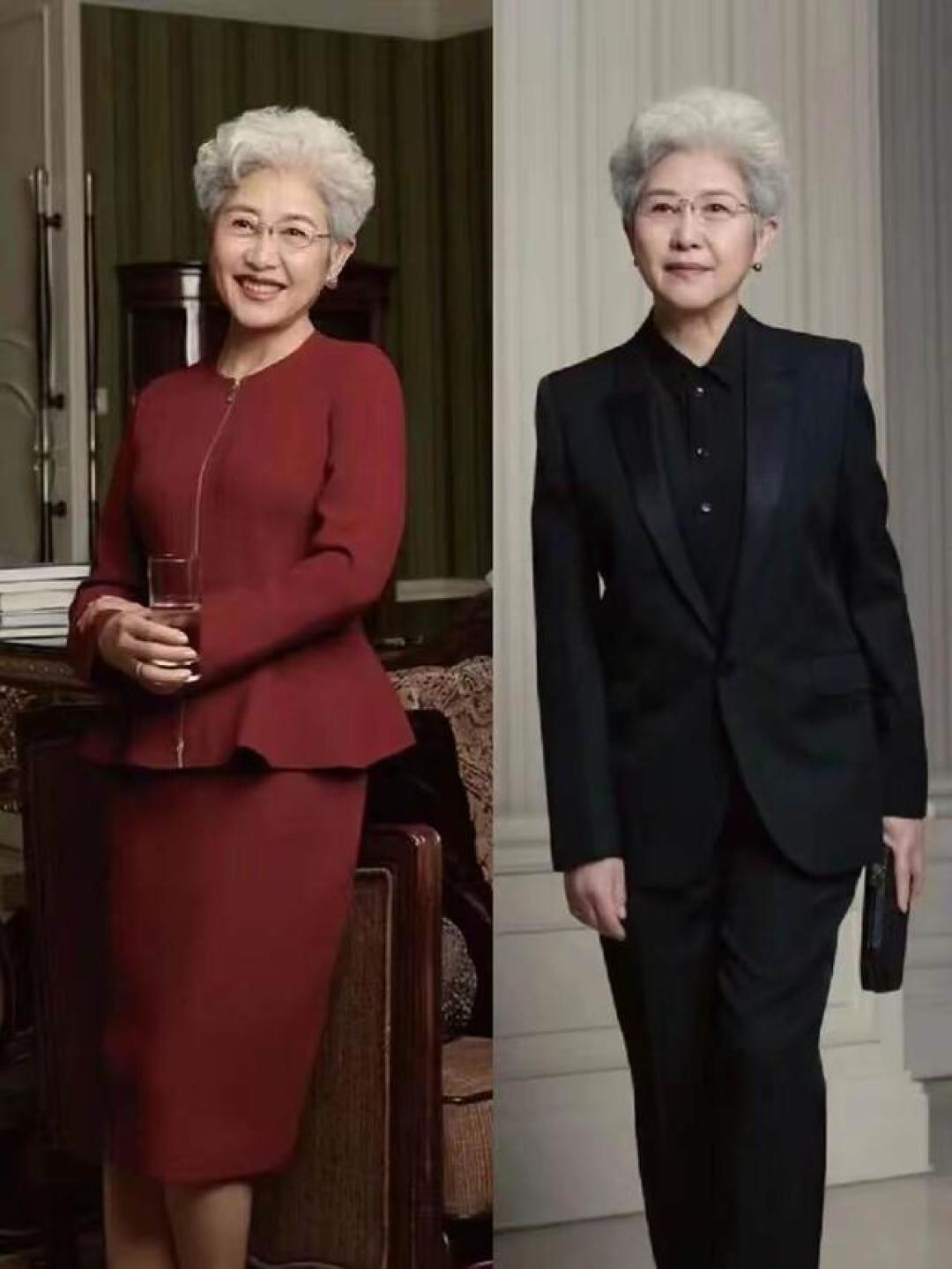 看73岁傅莹打扮，我悟了：白发不染、穿衣不花，到老都优雅！
