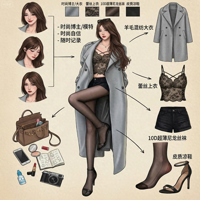 秋冬氛围感穿搭公式｜大衣 + 黑丝，又 A 又欲直接封神✨
