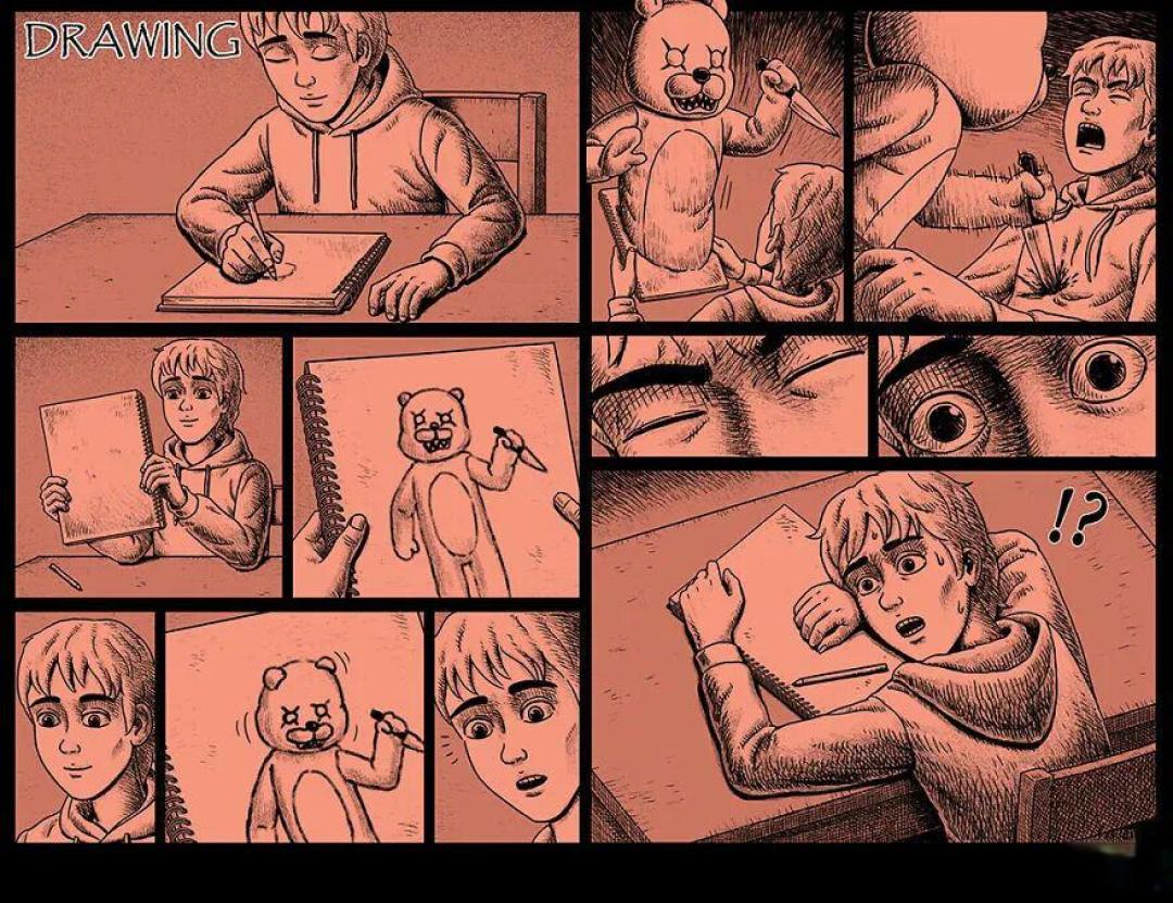 10秒让你后背发凉!他笔下的恐怖漫画,每个结局都细思极恐