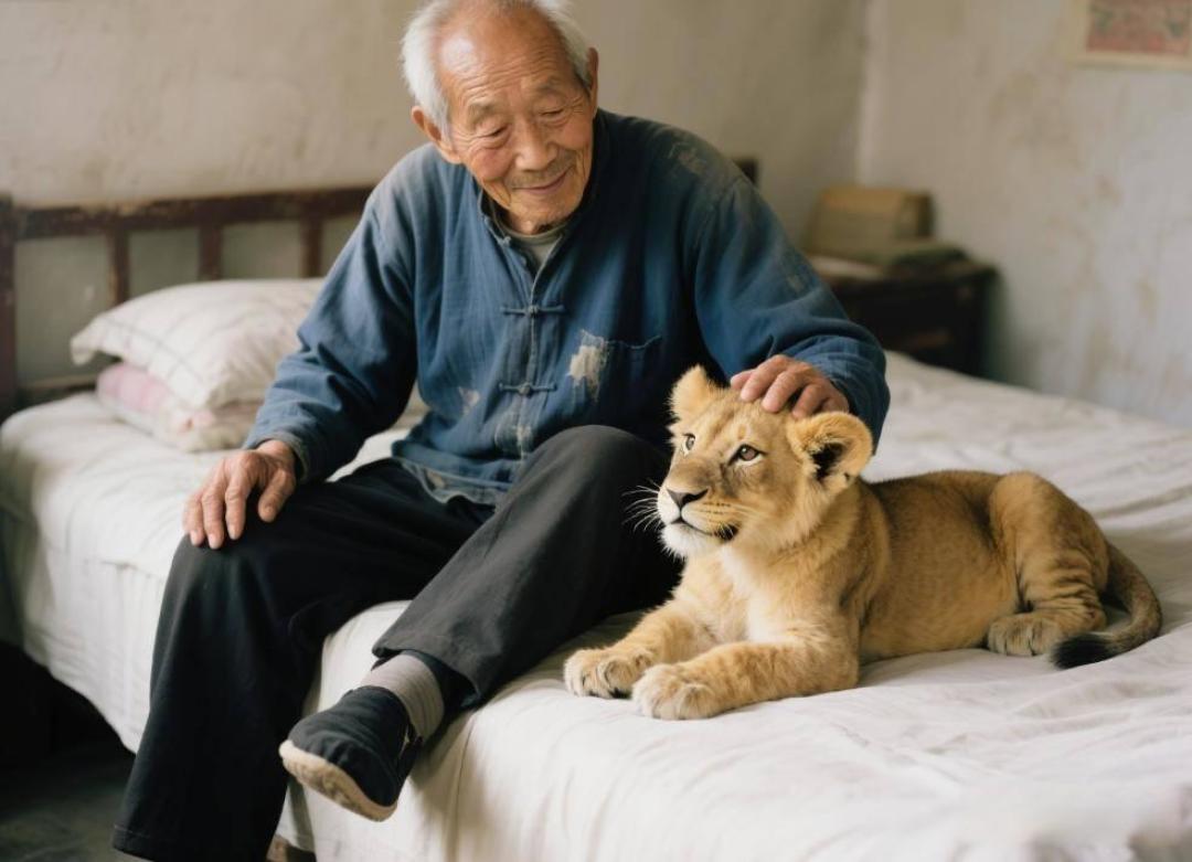 留守老人养育狮子幼崽9年，动物园长看后惊呼：这根本不是狮子
