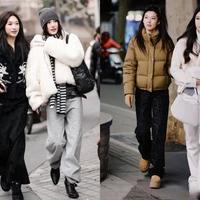 被上海阿姨街拍惊艳了！满街都是不露腿搭配，照着穿，保暖又时髦