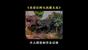 手工模型制作《史前巨鳄大战霸王龙》希望大家能够喜欢#手工 #模型 #模型制作 #制作过程 #手工diy