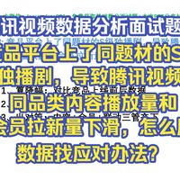 腾讯视频数据分析面试题18：竞品平台上了同题材的S级独播剧，导致腾讯视频同品类内容播放量和会员拉新量下滑，怎么用数据找应对办法？