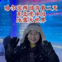北京大妞哈尔滨两日游vlog第二天：东北虎林园，冰雪大世界#东北虎林园 #冰雪大世界 #哈尔滨旅游 #东北旅游