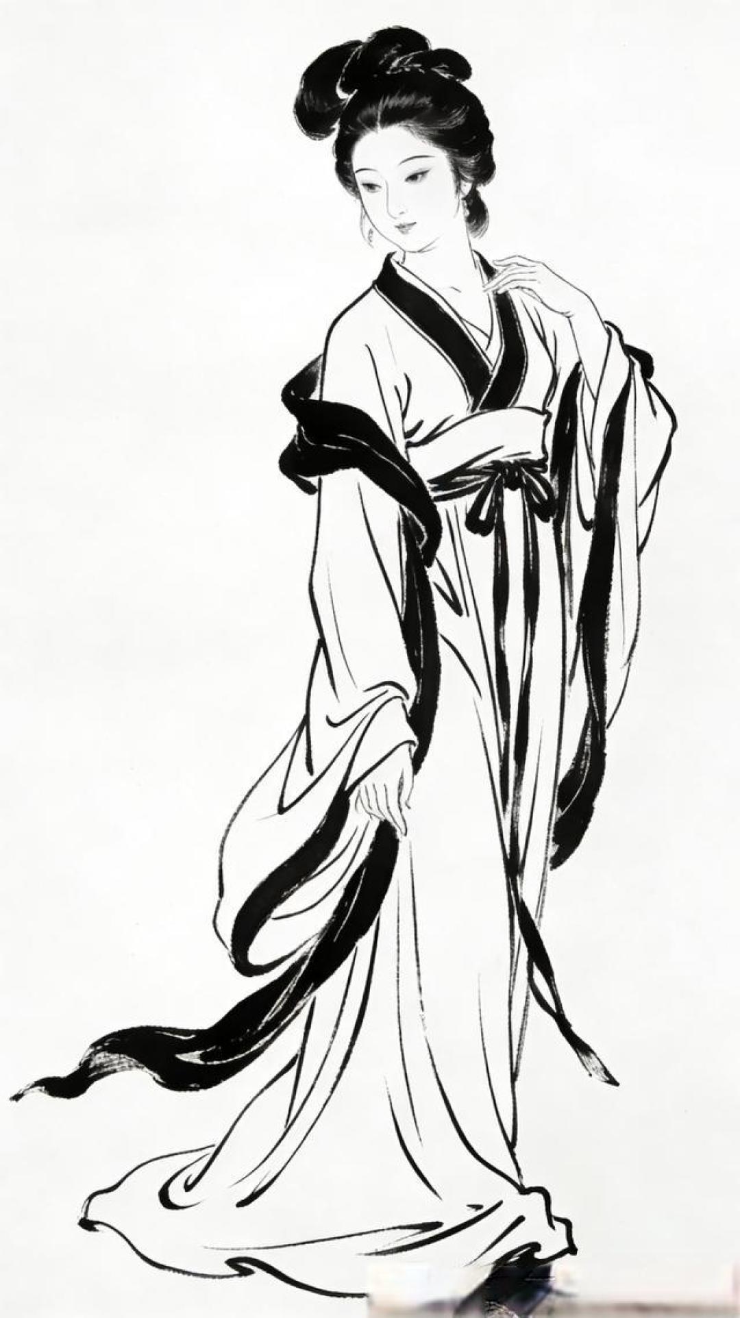 古典仕女白描:如何用线条画出人物的精气神