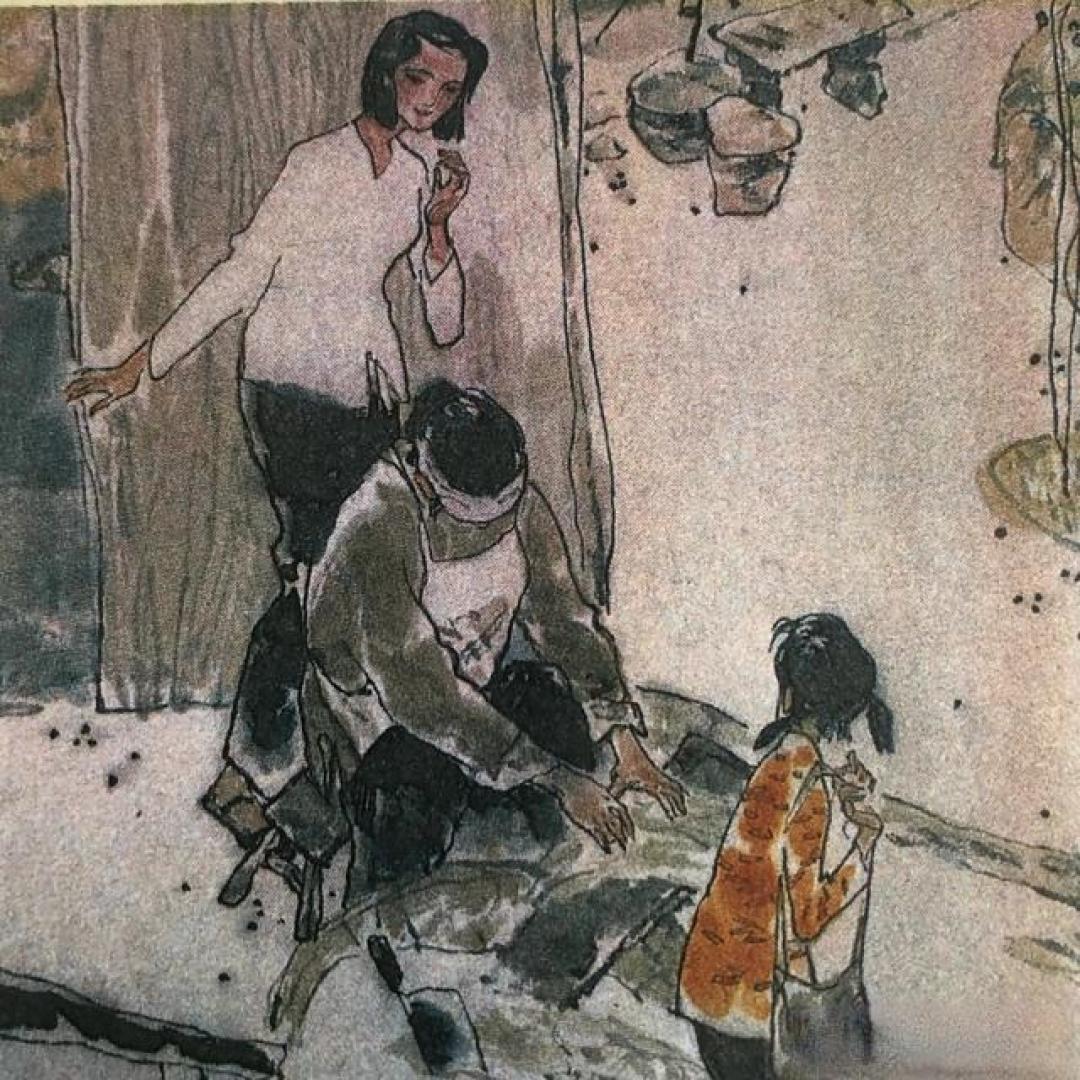 农村题材连环画《山月不知心里事》绘画:白德松