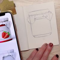 十分钟速写小课堂，今天画一瓶果酱，喜欢的朋友学起来吧