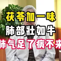 茯苓加一味，肺部壮如牛，肺气足了病不来。