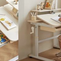 林氏家居简方儿童学习桌椅，可翻转实木桌面、分区储物平抽，桌椅协同正姿