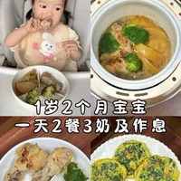来看看1岁2个月宝宝，一天2顿辅食3顿奶都怎么吃？午餐吃苹果炖鸡腿，鸡腿软嫩脱骨，清甜鲜香，晚餐吃菠菜玉米肉蛋饼，一口下去有菜有肉有蛋，营养均衡超好吃！#宝宝辅食 #辅食教程 #宝宝吃饭 #小吃货 #宝宝成长记