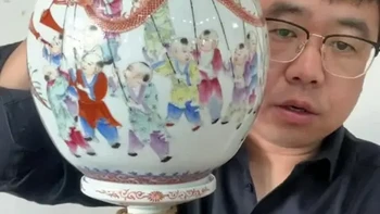 民国细路粉彩百子闹春图瓷灯，100年前富贵家庭用品，鉴赏讲解 #瓷器鉴定 #明清瓷器鉴定 #瓷器收藏 #明清瓷器收藏 #传统文化