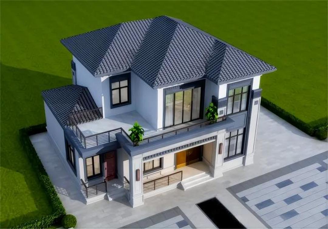 新中式农村自建房别墅，沉稳内敛26新款二层新中式农村别墅精选_装修主材_什么值得买